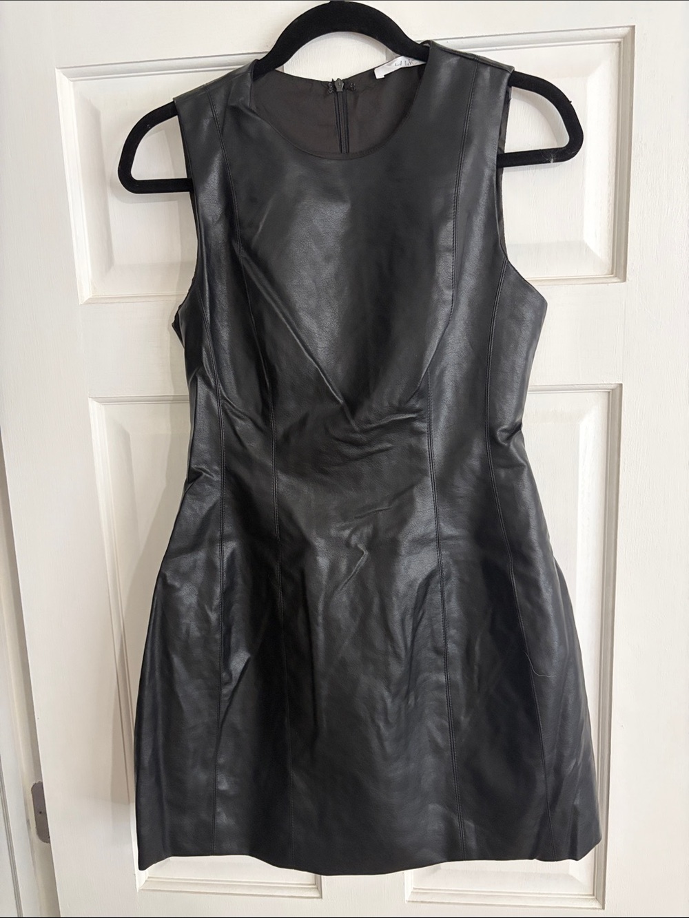 Shop Talulah Sleeveless Black Faux Leather Mini Dress